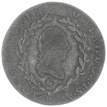 1786 Austria Silver 20 Kreuzer SS, small cup.