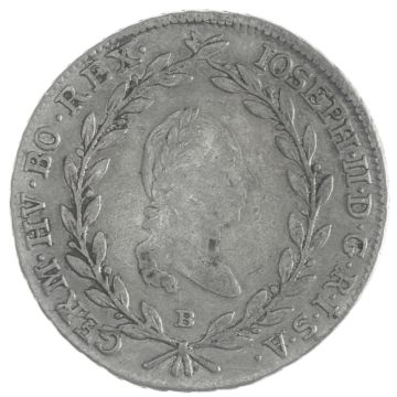 1787 Austria Silver 20 Kreuzer SS, Kr.