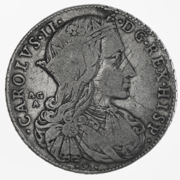 1689 Silver Silver Ducat Naples SS, circling, with the usual strong signs of circulation.