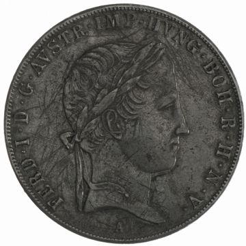 1841 Austria Silver Taler SS, disturbing marks on the obverse, somewhat smudged.