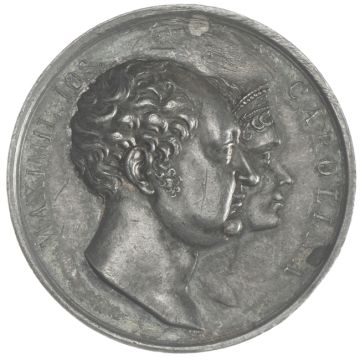 1809 Silver Silver AR Med. Inspection of the new mint building VZ-, small hole, perforated.