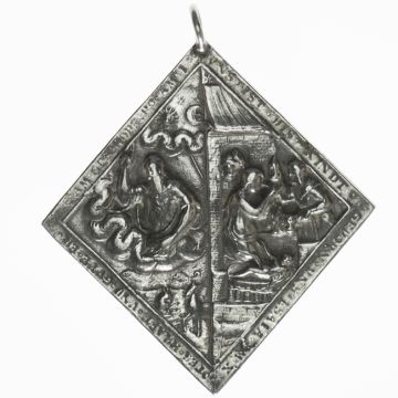 Silver AR clip-shaped medal of Erzgebirge (later cast) SS, later casting, handle