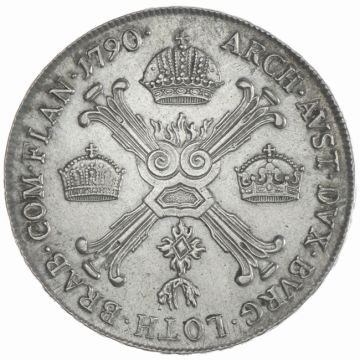 1790 Austria Silver 1/2 Crown Thaler A VZ, small crown.