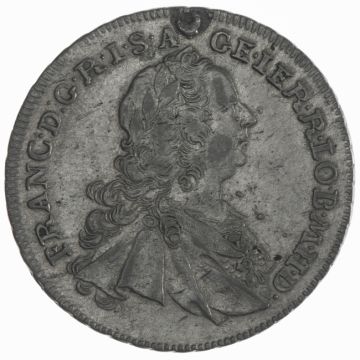 1760 Austria Silver XVII Kreuzer Hall SS, small size, died hole