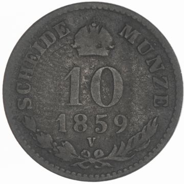 1859 Austria Silver 10 Kreuzer S