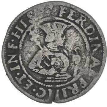 1521-1564 1/25 oz Silver Sixer SS, small crack, minimal pinhole crack