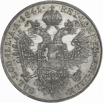 1841 Austria Silver Thaler VZ, Kr., old cleaned