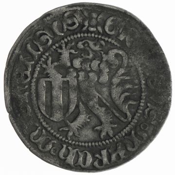 1440-1464 Silver Schildgroschen o. J. Freiberg SS+, somewhat stained