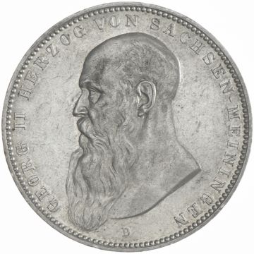 1906 Germany Silver 5 Mark VZ, small crown.