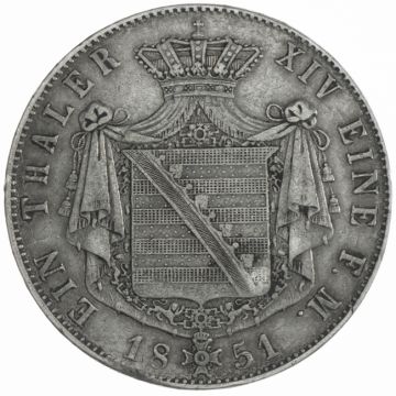1851 Germany Silver Thaler VZ-, Kr., Rd errors