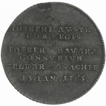 1765 Silver small jeton on the 2nd betrothal of Joseph II VZ-, Hsp.