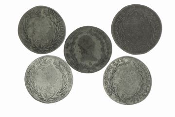 1788-90 Silver Lot (5) 10 Kreuzer (2),(2) alle B S to SS, Kr.