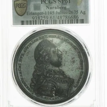 1764 1/25 oz Austria Silver AR Medal on the election of Joseph II to the Roman King VZ, in PCGS Plastikholder SP 61