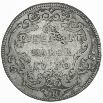 1770 Silver 20 Kreuzer N SS, Schrf. im Avers