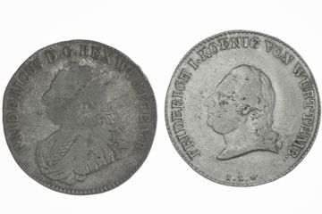 1807/10 Germany Silver Lot of 2 x 20 Kreuzer Stuttgart S/SS+