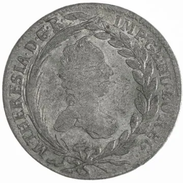 1765 1/25 oz Austria Silver 20 Kreuzer SS-, stark umgelaufen