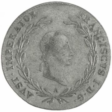 1828 Silver 20 Kreuzer SS, adjusted