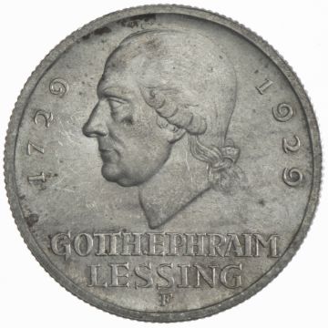 1929 3 Reichsmark 1929 F Lessing VZ, somewhat patchy