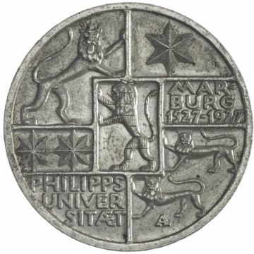 1927 Germany 3 Reichsmark 1927 A Marburg VZ-, fleckig