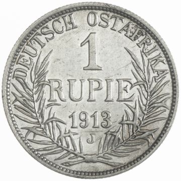 1913 Germany Silver Rupie 1913 J VZ-, gereinigt