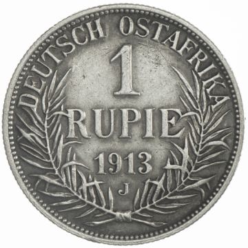 1913 Germany Silver Rupie 1913 J VZ-, unsachgemäß gereinigt