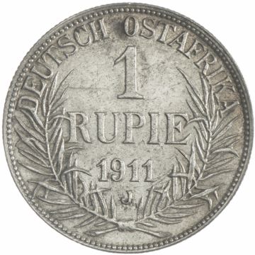1911 Germany Silver Rupie 1911 J SS, Kratzer, berieben