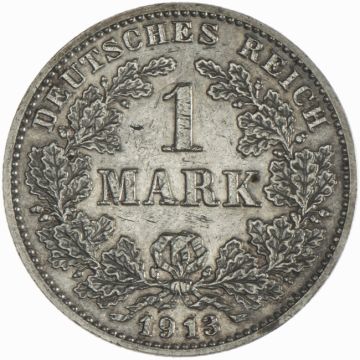 1913 Germany Silver Mark 1913 G VZ-, Kr.