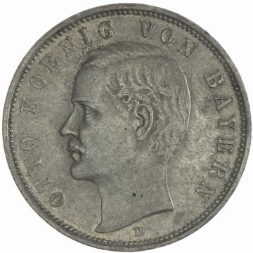 1895 Germany Silver 5 Mark 1895 D VZ, small crane.