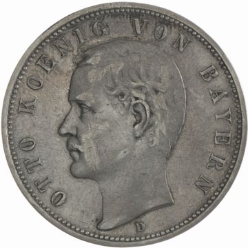 1896 Germany Silver 5 Mark 1896 D VZ-, at least splotchy
