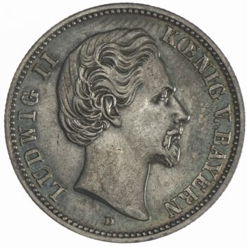 1876 Germany Silver 2 Mark 1876 D VZ, dunkle Patina