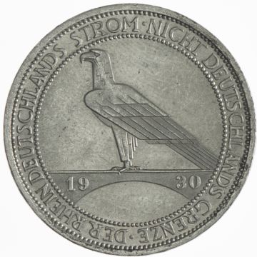 1930 Silver 3 Reichsmark 1930 A Rheinlandräumung VZ