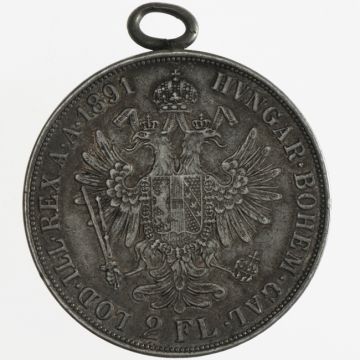 1891 Silver 2 Gulden 1891