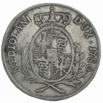 1780 Silver 1/2 Scudo 1780 Milano