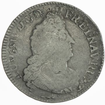 1694 France Silver 1/2 Ecu aux palmes 1694 aus 1691
