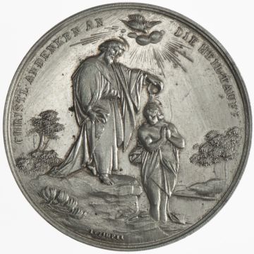 Silver AR Taufmedaille o.J. VZ, small flaws, slightly rubbed.