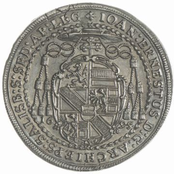 1695 Silver Taler Salzburg VZ, originally perforated