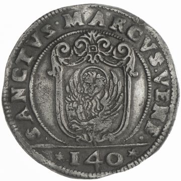 1631-1646 Italy Silver Cross Shield of 140 Soldi SS