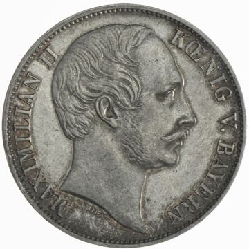 1861 Silver Union Taler Bavaria VZ-, kl. Kr. altgereinigt