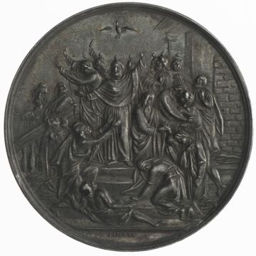 Silver AR Medaille Firmung o. J. SS+, herrliche Patina, <br />kl. Kr.