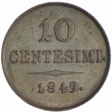 1849 Austria 10 Centesimi M VZ, small crown.