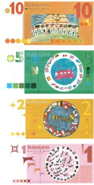 20. Jh. Austria nan Set consisting of four Eurolino denominations VZ