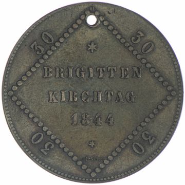 1894 Copper AE Medal 50 Years Mens Choral Society VZ-, small crane, perforated