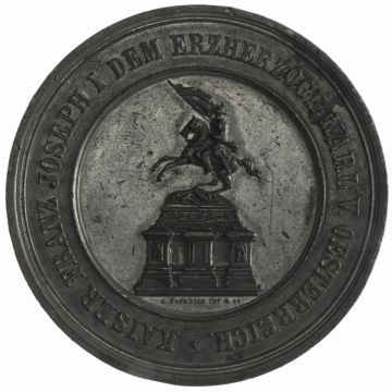 1909 Tin Tin medal, tribute to Karl of Austria VZ-, at least splotchy