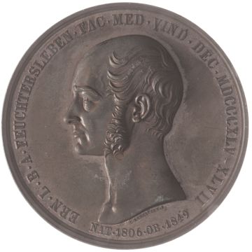 1851 Austria Copper AE medal on Ernst Freiherr von Feuchtersleben VZ, minimally spotted