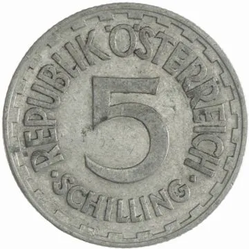 1957 1/25 oz Aluminum 5 Schilling SS+, small damage, stains