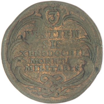 1730 Copper 3 Kreuzer House Money of the Pest Invalid Institute S, kl. Einhiebe im Av