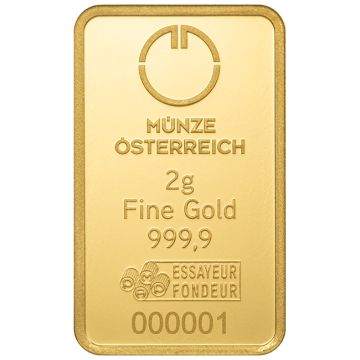2g Austria Gold 2 Gram Gold Münze Österreich Minted Bar customary in banking