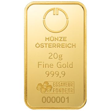 20g Austria Gold 20 Gram Gold Münze Österreich Minted Bar customary in banking