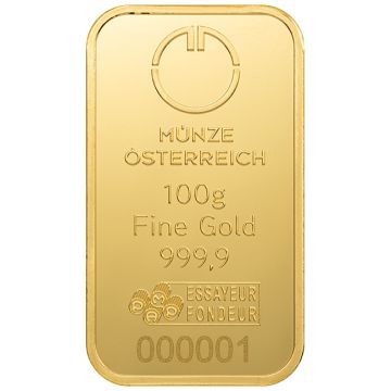 100g Austria Gold 100 Gram Gold Münze Österreich Minted Bar customary in banking