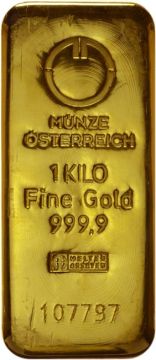 1000g Austria Gold 1 kilo gold bar coin Austria cast bar customary in banking